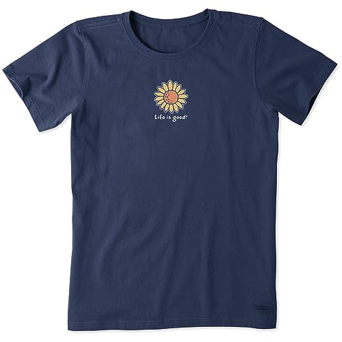 Life is Good Women's Darkest Blue Sunflower Tee
