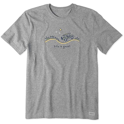 Life is Good Men's Heather Gray Off-Road Beach Crusher Tee