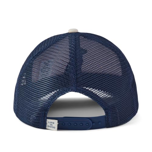 Life is Good Clean Sitting Dog Trucker Hat, Bone