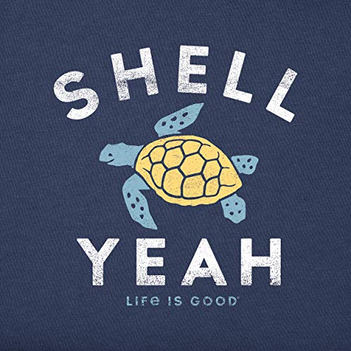 Life is Good Mens Crusher Tee Shell Yeah, Darkest Blue